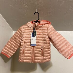 Joules Blush Quilted Jacket Baby- 1 Year